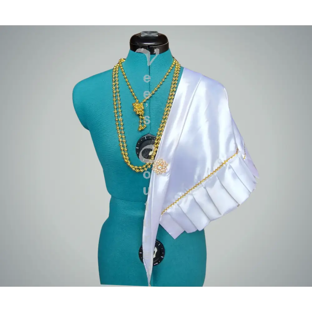 Traditional Foula With Ruffles White Foula